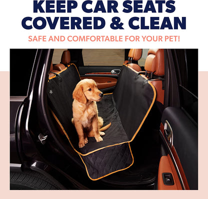 Premium Waterproof Dog Car Seat Cover - Durable Nonslip Hammock Protector for SUVs and Trucks, 53"X56", Vibrant Orange