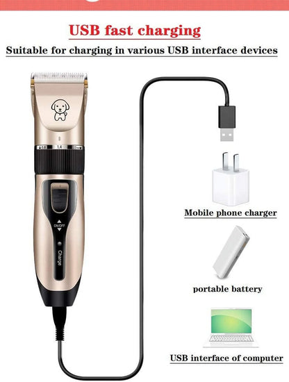 Ultimate Rechargeable Cordless Pet Grooming Kit - Low Noise Dog Clippers with Scissor Comb for Stress-Free Grooming of Dogs and Cats
