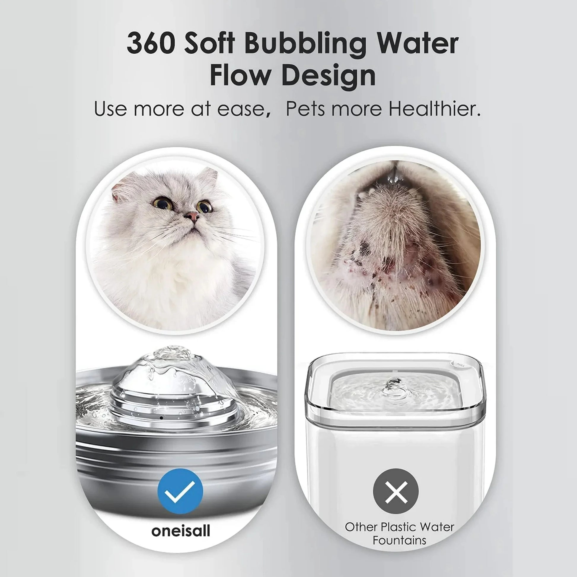 Premium 2L Stainless Steel Cat Water Fountain - Quiet Pump & 3 Filters for Fresh, Clean Water - Ideal Indoor Pet Hydration Solution