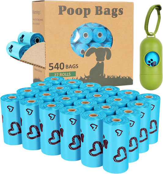 Extra Thick Scented Dog Poop Bags - 540 Count Leak-Proof Waste Bags with Convenient Dispenser, Perfect for Dog Owners