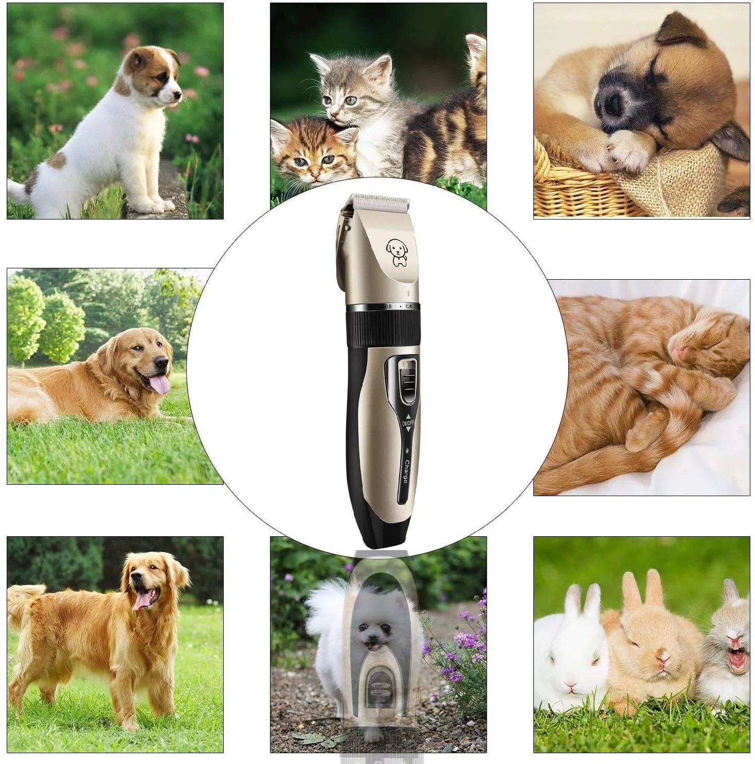 Ultimate Rechargeable Cordless Pet Grooming Kit - Low Noise Dog Clippers with Scissor Comb for Stress-Free Grooming of Dogs and Cats