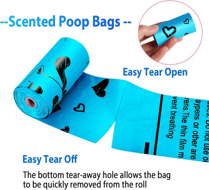 Extra Thick Scented Dog Poop Bags - 540 Count Leak-Proof Waste Bags with Convenient Dispenser, Perfect for Dog Owners