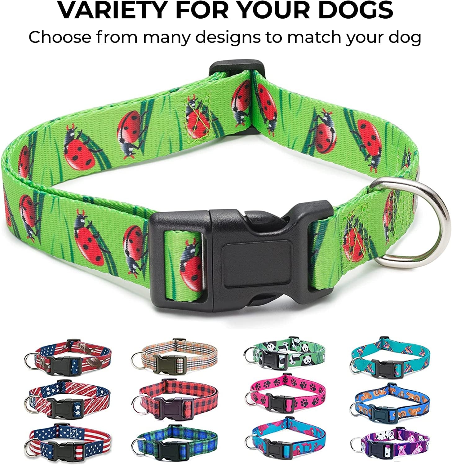 Patriotic American Flag Dog Collar - Classic Style in 5 Sizes (Small Available)