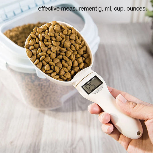 Digital Pet Food Measuring Scoop with LED Display - Accurate Dog & Cat Food Scale for Perfect Portions