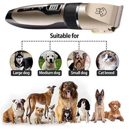 Ultimate Rechargeable Cordless Pet Grooming Kit - Low Noise Dog Clippers with Scissor Comb for Stress-Free Grooming of Dogs and Cats