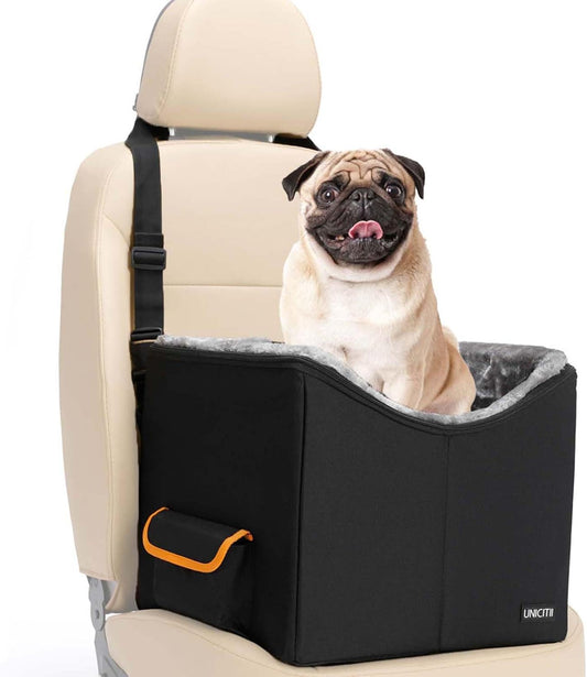 Elevated Dog Car Seat for Small Pets – Adjustable Booster Seat & Travel Carrier for Safe and Comfortable Rides